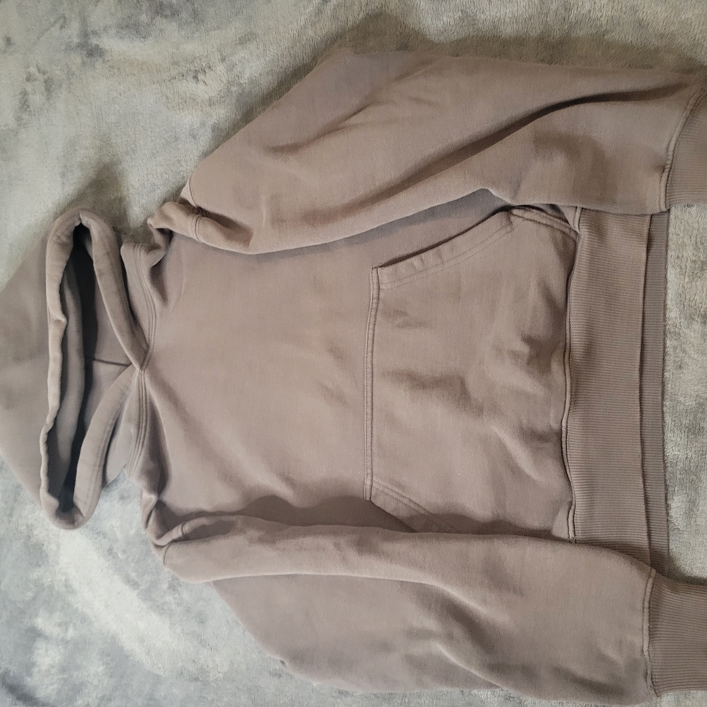 Tan Casual Knit Hoodie